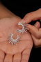Heliophilia Silver Pendientes de Metal Plateados